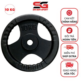 Tạ đĩa gang 10kg, bánh tạ gang tập Gym lỗ phi 30 gang đúc bền đẹp hàng loại 1 giá tôt - SAIGON SPORT