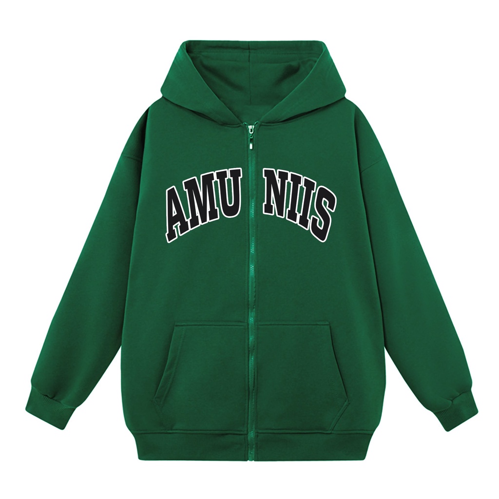 Áo khoác nỉ nam nữ Hoodie Zip SAM CLO có mũ khóa kéo chất tay dài thu đông form rộng ZIP AMU