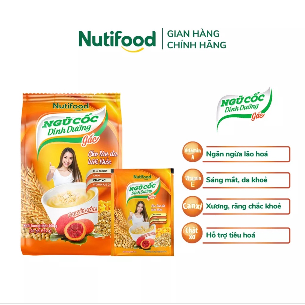 Ngũ cốc dinh dưỡng NutiFood - Gấc 500g/túi