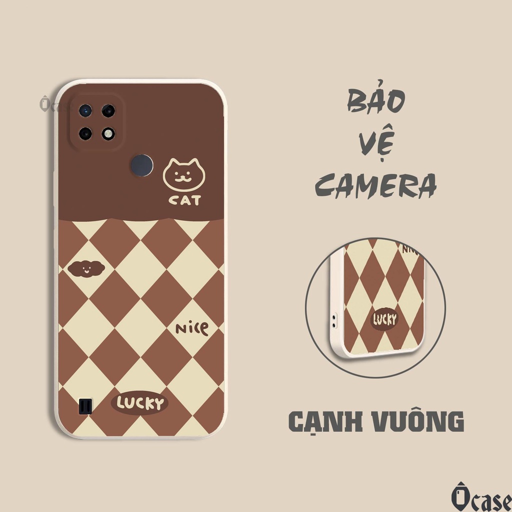 Ốp lưng Realme C21 / C21Y / C25Y in hình Mèo và Vịt vàng cạnh viền vuông có bảo vệ camera