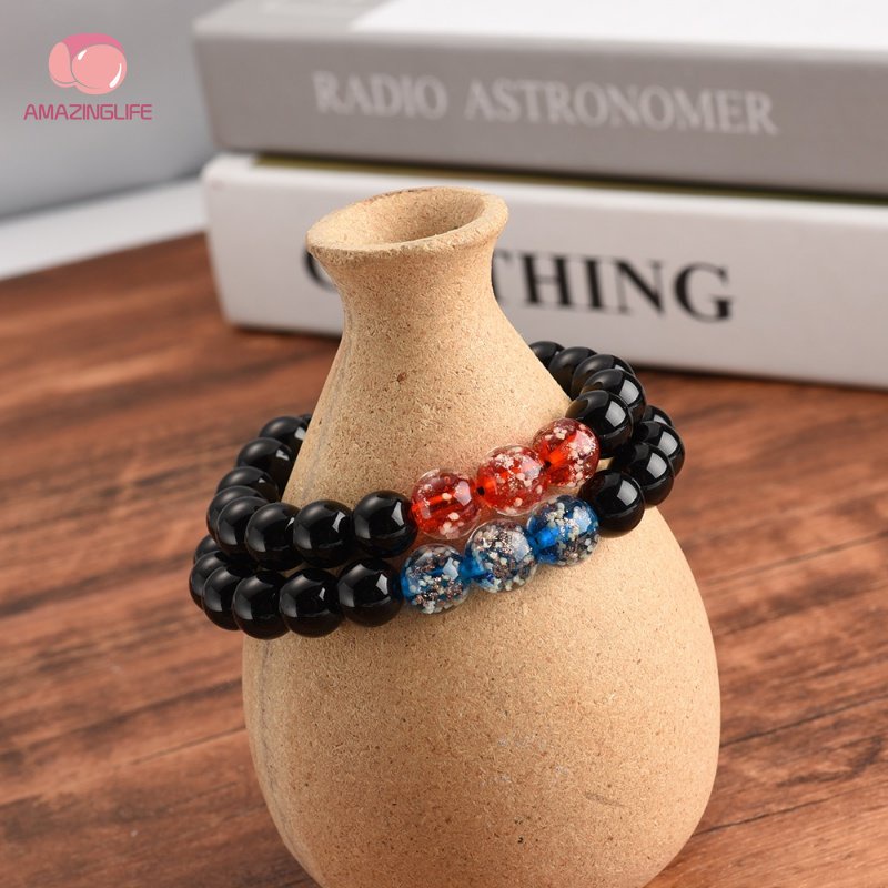 Vòng Đeo Tay Bằng Đá Obsidian Thủy Tinh Phát Sáng 6 Màu Cổ Điển Có Thể Điều Chỉnh Cho Nam Và Nữ