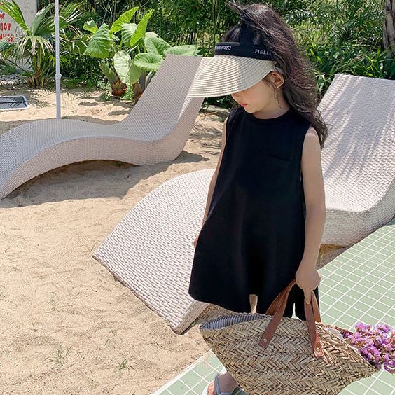 Đầm Thun 100% Cotton Tay Ngắn Màu Trơn Phong Cách Hàn Quốc Dễ Phối Đồ Thời Trang Mùa Hè Cho Nữ Mi