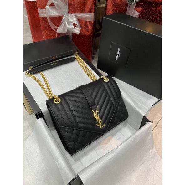 Túi xách nữ Ysl Envelope bản super size 24x18cm fullbox da caviar