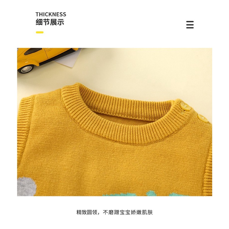 Áo Gile Len Cao Cấp Cho Bé Từ 1-5 Tuổi , Áo Khoác Gile Trẻ Em, Chất Cotton Len Dày-Mềm-Ấm