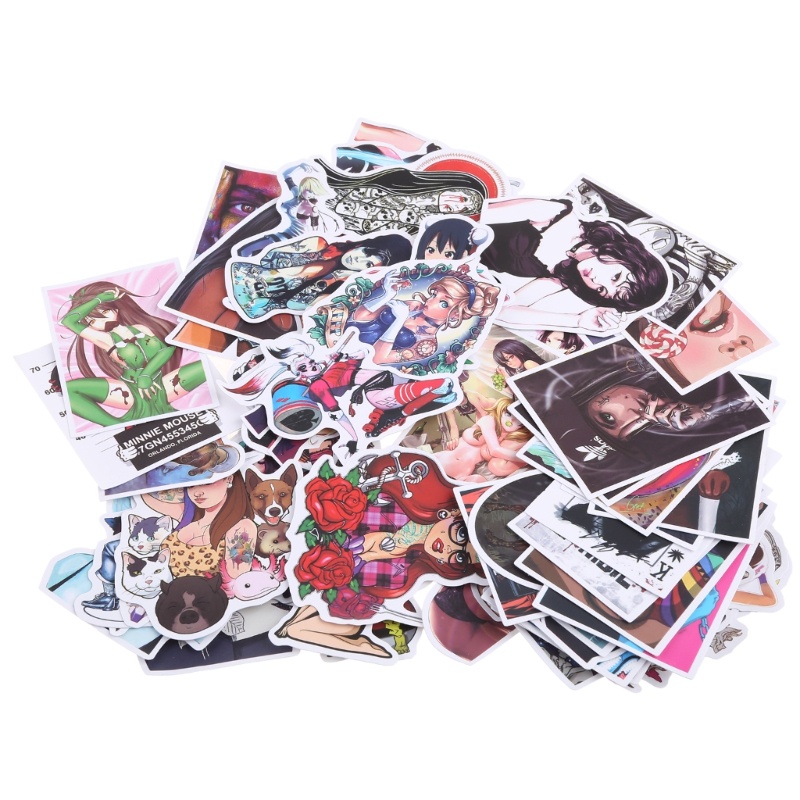 Bộ 100 Miếng Dán Trang Trí Vali Du Lịch / Xe Đẩy Em Bé Họa Tiết Graffiti Dễ Thương