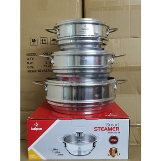 Xửng hấp 3 nấc vung kính Kalpen 20cm/24cm/24cm