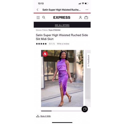 Chân váy satin express xuất xịn