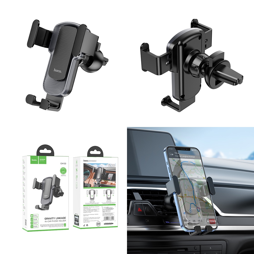 Giá đỡ điện thoại HOCO CA103 - Giá đỡ điện thoại gắn cửa gió điều hòa - chắc chắn, tiện dụng, sang trọng Educase86