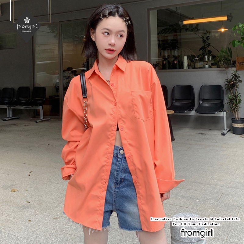 Áo sơ mi tay lửng dáng rộng thời trang mùa hè