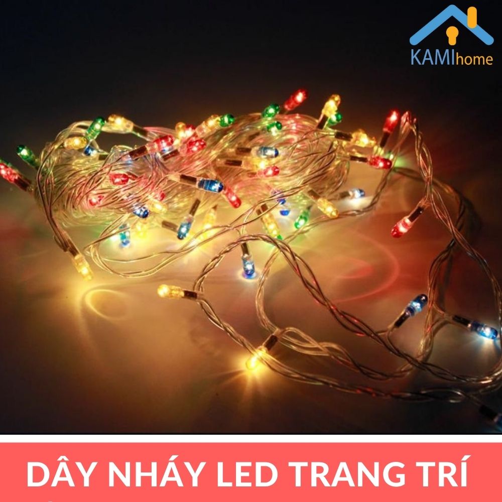 Dây đèn led trang trí cây thông noel tết phòng ngủ loại nháy kim dài 4m mã