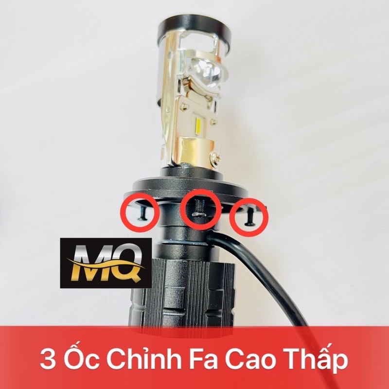 Đèn Pha Led Ô Tô Bi Cầu A8 Chống Chói Chân H4 và H7 Ánh Sáng Trắng Vàng
