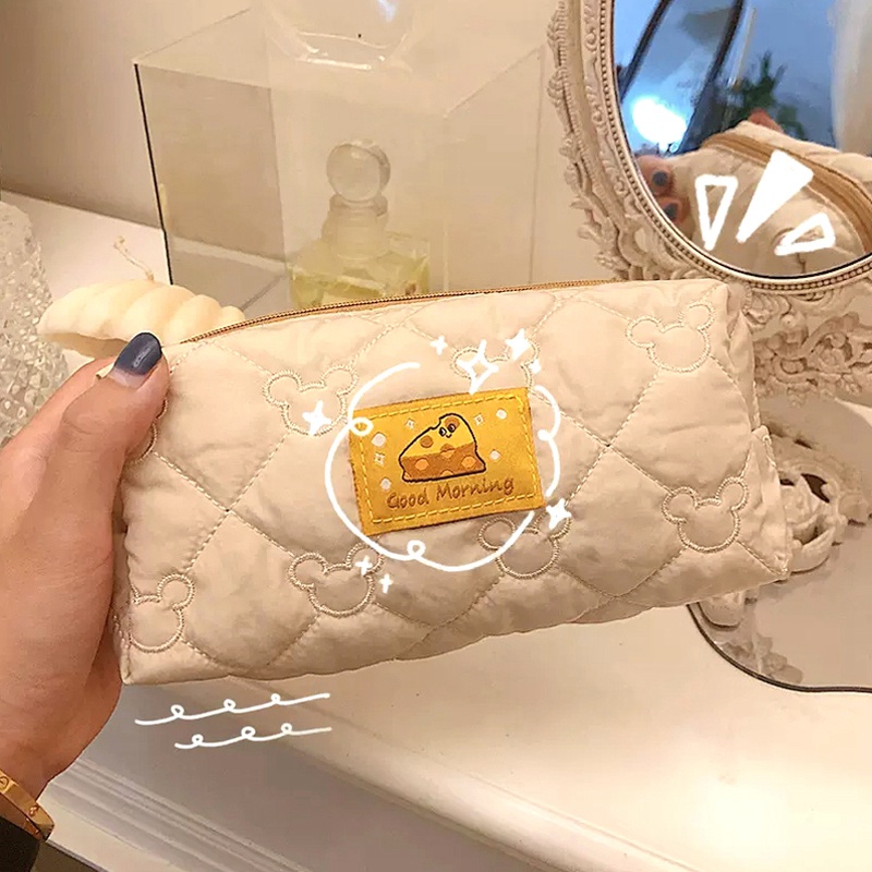 Túi Đựng Bút Cỡ Lớn In Hoạt Hình Phô Mai Dễ Thương Cho Học Sinh