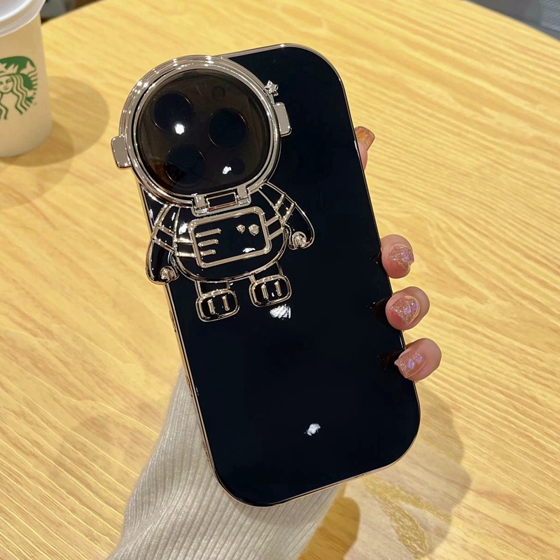 Ốp Điện Thoại Mạ Điện Hình Phi Hành Gia 6D Có Giá Đỡ Cho Iphone 14 13 Pro Max 11 12 Pro Max XR
