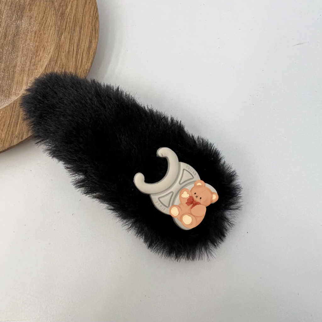 Kẹp Tóc Phối Lông Kiểu Hàn Quốc Thời Trang 2022 Dễ Thương Cho Nữ