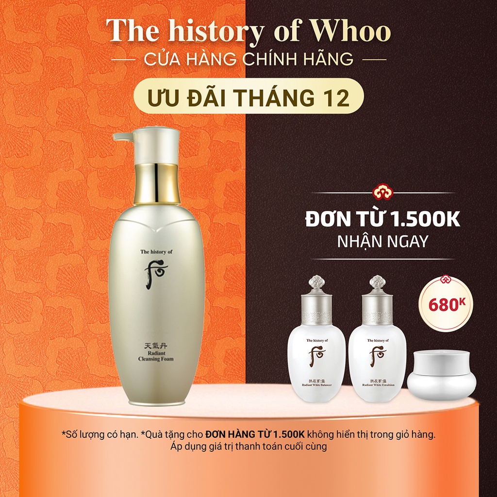 Sữa Rửa Mặt Tái Sinh Da Ngăn Ngừa Lão Hóa Whoo Cheongidan Radiant Cleansing Foam 200ml