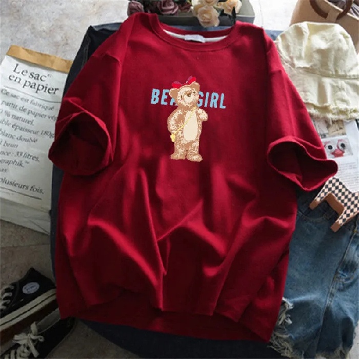 Áo thun SUXI tay ngắn cổ tròn in họa tiết thời trang cho nữ