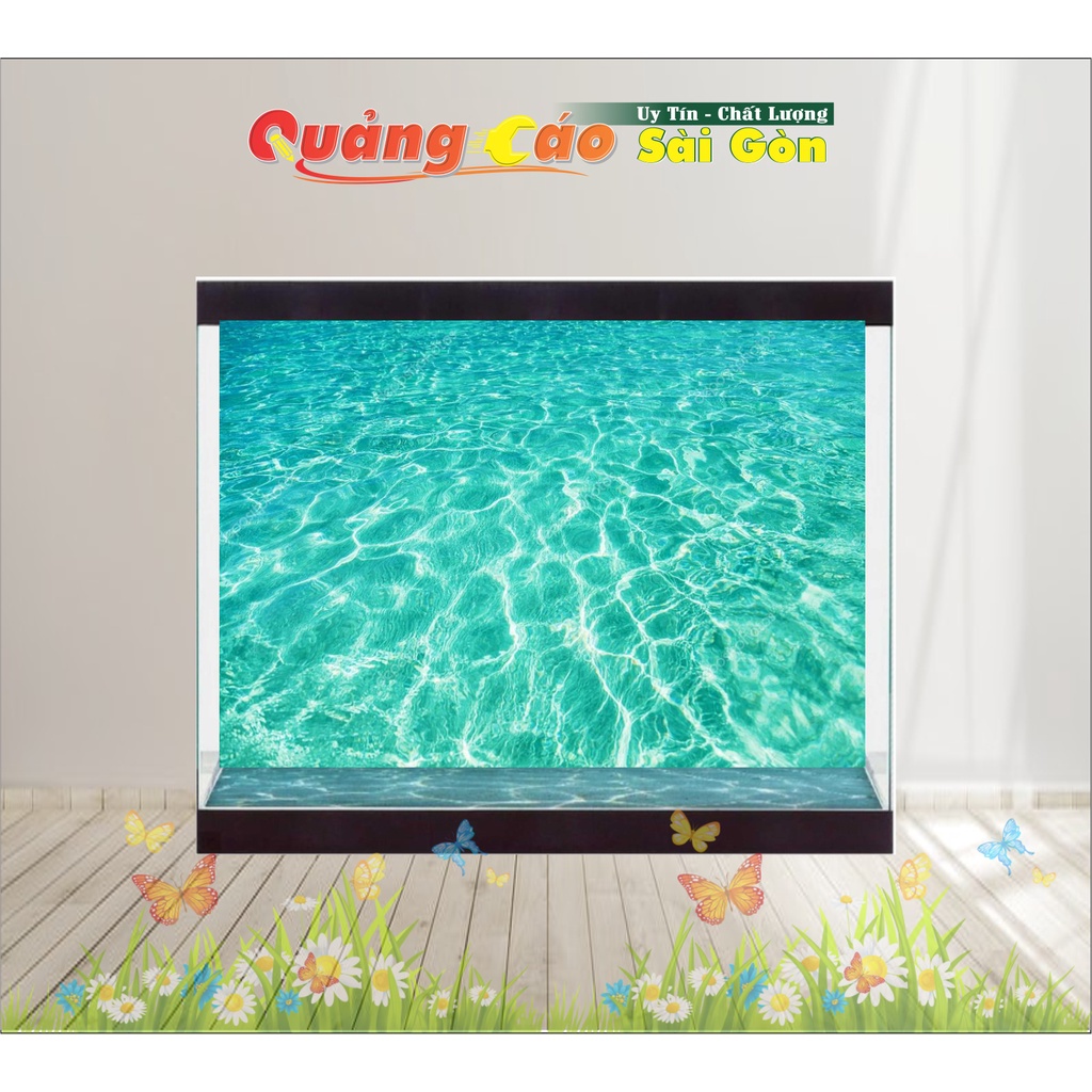 Tranh  Có Sẵn Keo Dán Hồ Cá - Hình Đại Dương 3D - DECAL SAI GON