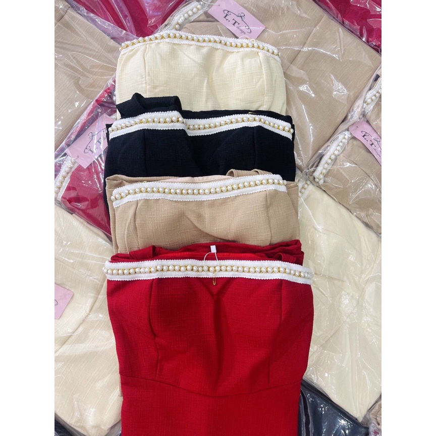 Đầm cánh xòe đính đá cườm cổ vuông chất Nhung lingen kèm phụ kiện đi chơi, dự tiệc sang trọng