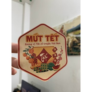 55 tem lục giác mứt tết cổ truyền - 7x8cm dán thân hộp giá rẻ