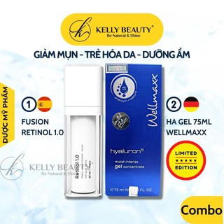 Combo fusion retinol và ha gel wellmaxx - cấp ẩm đa tầng, giảm mụn, trẻ hóa và căng bóng làn da | kelly beauty