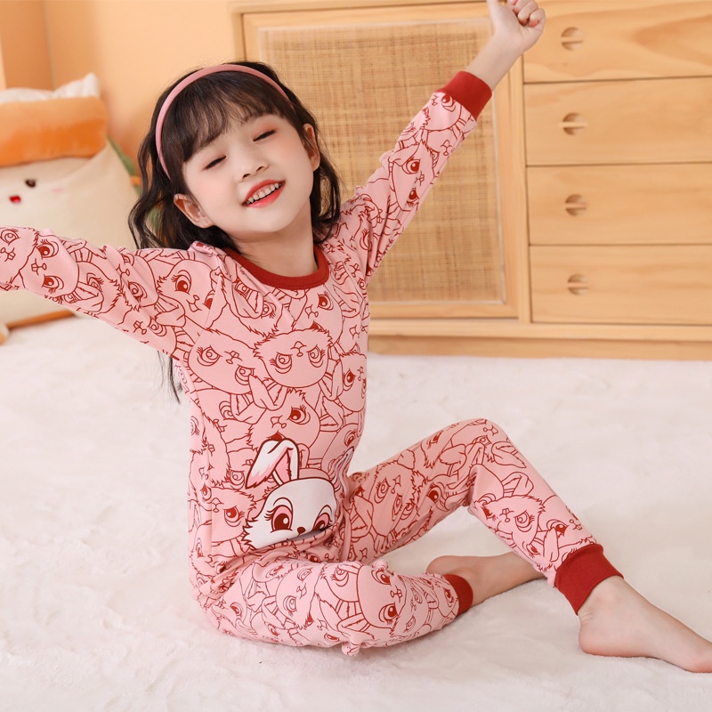 Bộ đồ lót giữ nhiệt trẻ em 100-160cm Cotton nguyên chất Quần áo mùa thu cho bé trai Quần dài Cotton Lớn Trẻ em Thu Đông Quần áo giữ nhiệt Đáy Áo len Cotton