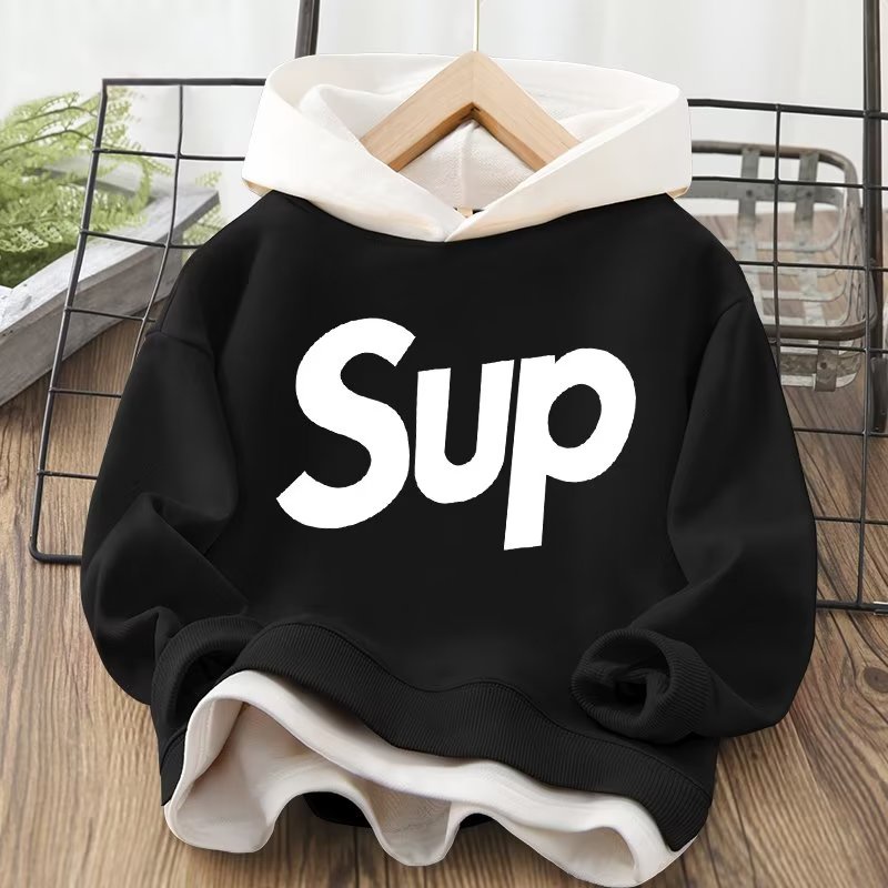Áo hoodie BXPB dáng rộng giả hai lớp thời trang thu đông cho bé 3 - 15 tuổi
