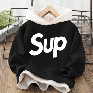 Áo khoác hoodie giả hai lớp dáng rộng thời trang mùa thu cho bé 3-15 tuổi - ảnh sản phẩm 2