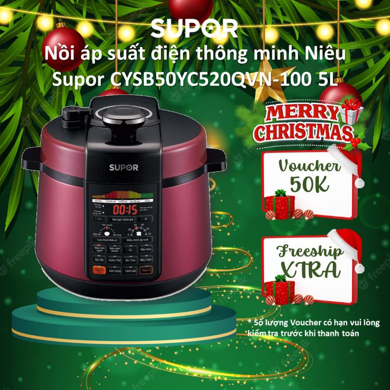 Nồi áp suất điện Supor CYSB50YC520QVN-100 5L - Lòng nồi Niêu - BH 12 tháng