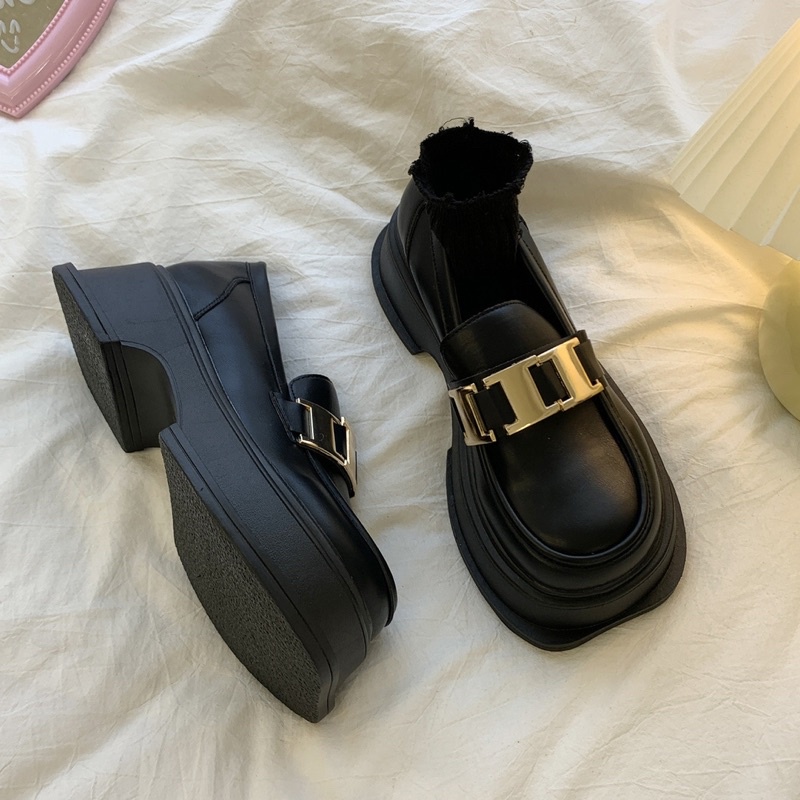 Giày Oxford nữ Chất da phong cách vintage hàn quốc