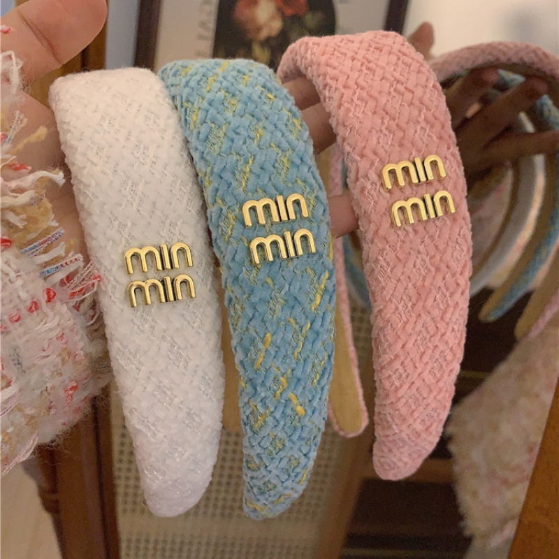 Băng Đô Vải tweed Cao Cấp Bản Rộng Thời Trang Thu Đông Phong Cách Pháp Cổ Điển