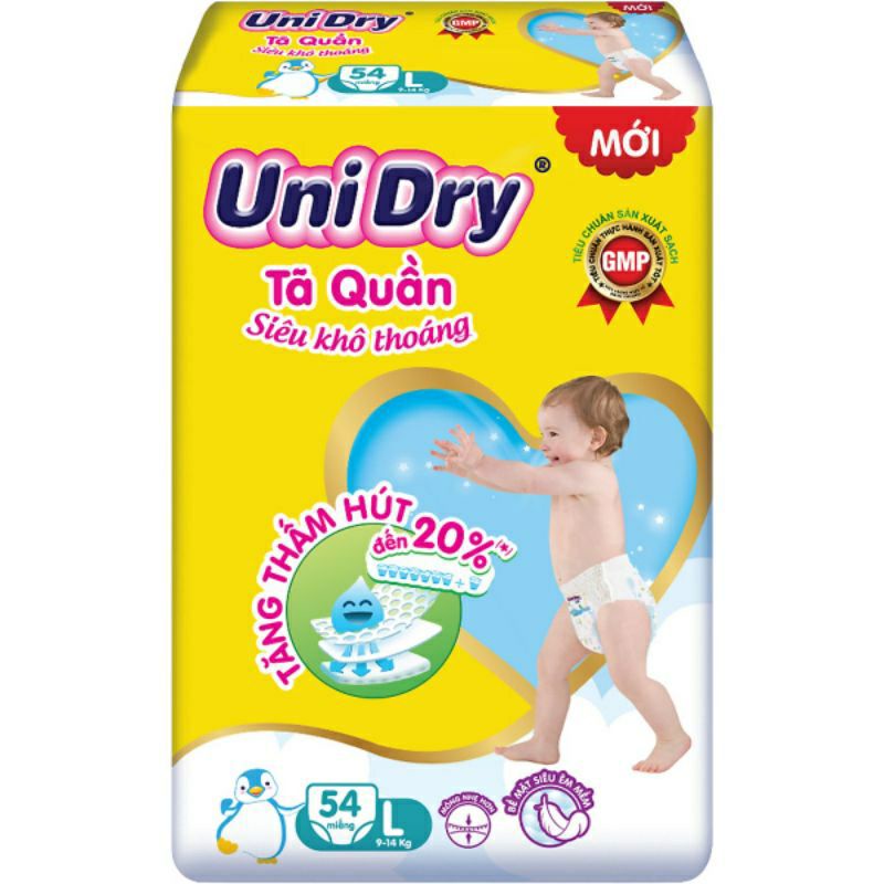 🏰 HCM 🏰 Tã quần Unidry có vạch chỉ thị thay tã M60 👉 L54 👉 XL48 👉 XXL44