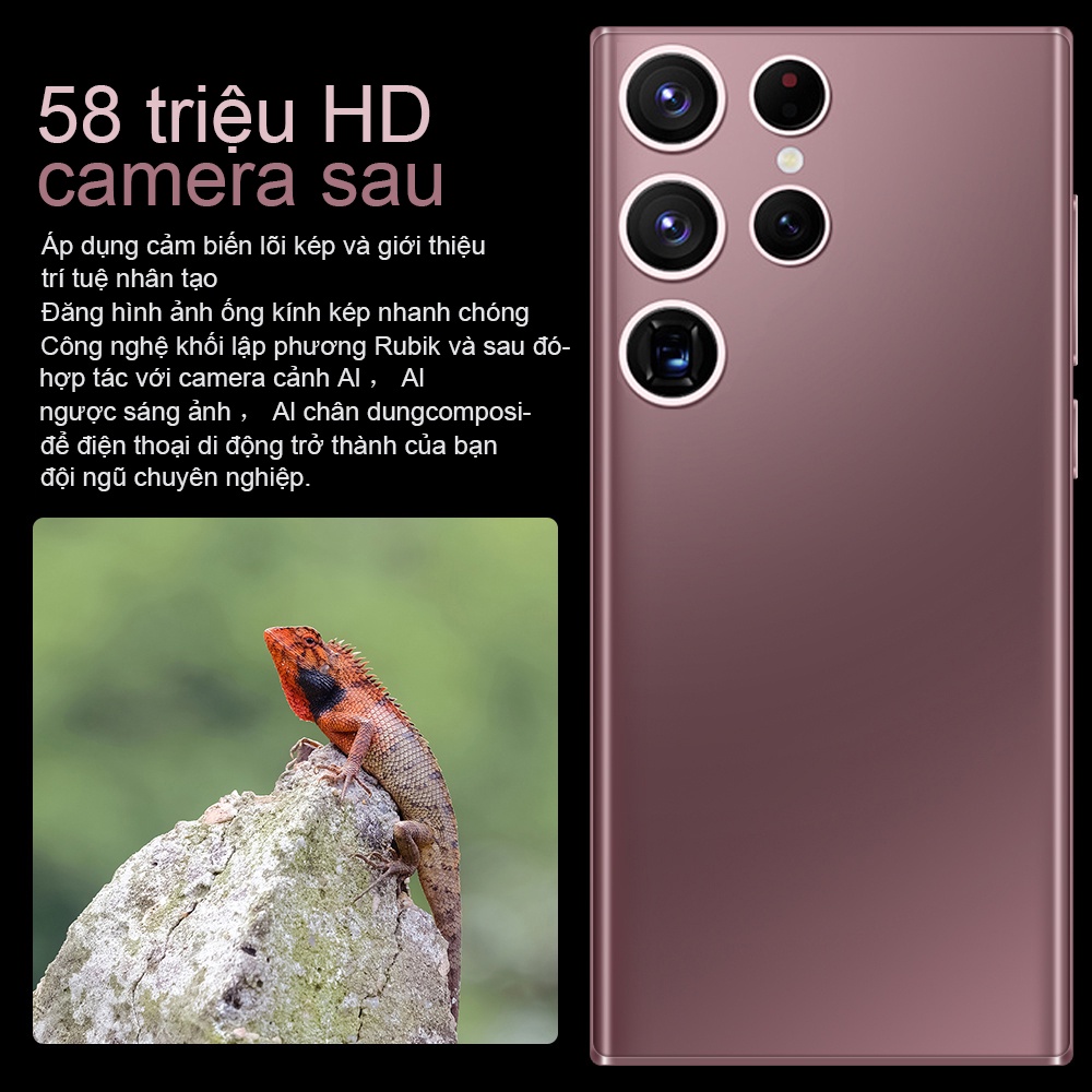 Điện thoại di động Galaxy S22 Ultra nguyên bản 7,5 inch màn hình lớn Video hỗ trợ trò chơi 5G Máy ảnh HD giảm