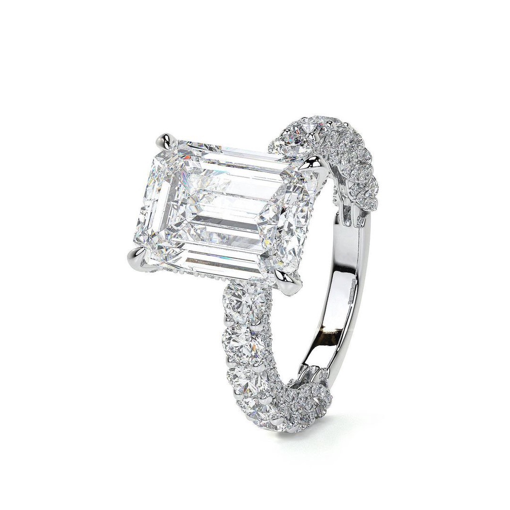 Nhẫn Đính Đá Zircon Hình Chữ Nhật Phong Cách Âu Mỹ Thời Trang Cho Nữ