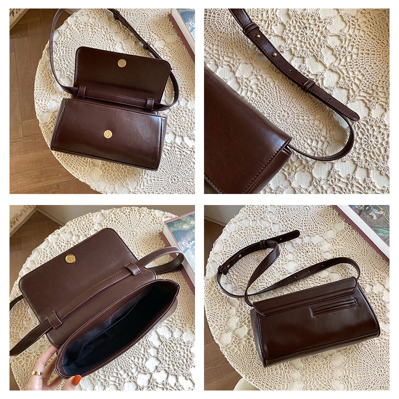 Yadou Túi đeo dưới cánh tay Một Bên Vai Đơn Giản Thời Trang Hàn Quốc Mù Tạt Cùng Phong Cách Cho Nữ