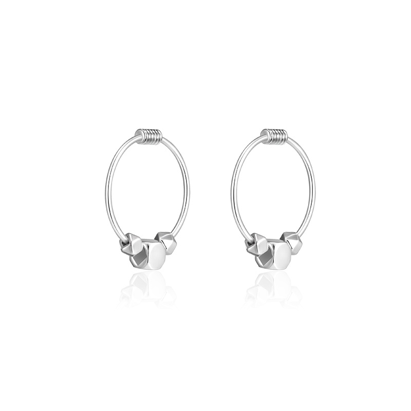 We Flower Bông Tai Mạ Bạc 925 Hình Khối Nhỏ Thanh Lịch Thời Trang Cho Nữ