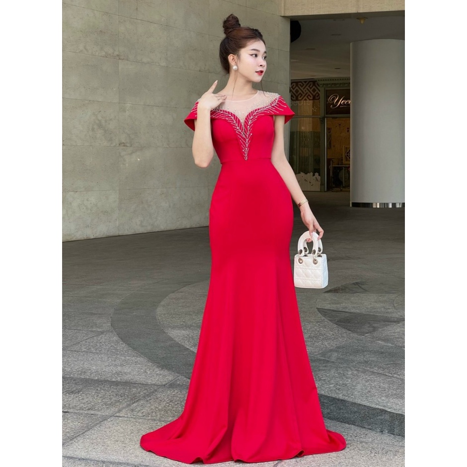 Đầm dạ hội dáng dài trung niên siêu sang - Mua váy dạ hội đi tiệc đẹp