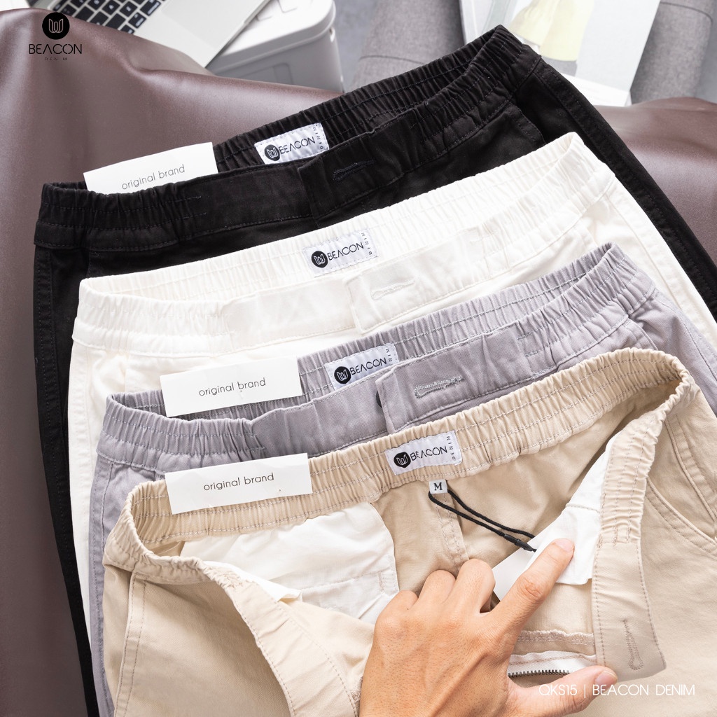Quần Kaki Short Nam Cao Cấp Trẻ Trung BEACON DENIM Form SlimFit Mã QKS15