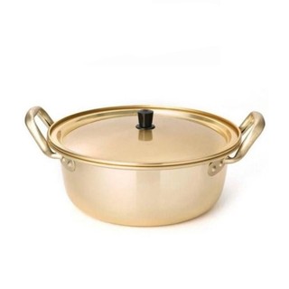 Nồi nhôm vàng nấu mì có nắp Hàn Quốc 16cm,18cm,20cm,22cm