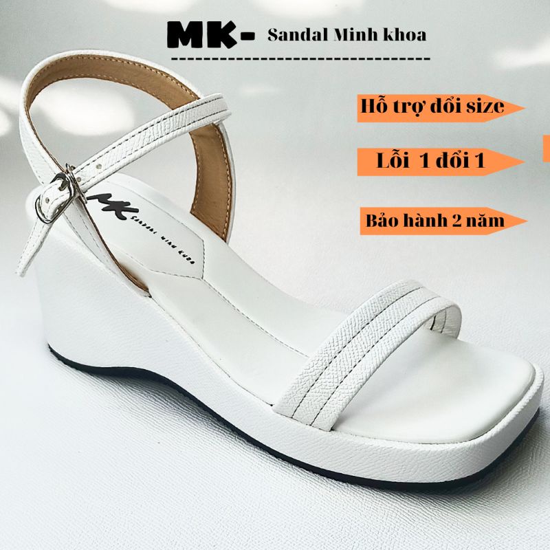 giày MK- sandanl nữ xuồng 7cm bọc da lì cao cấp quai ngang (đơn trên 200k tặng kèm 1 sản phẩm 69k )