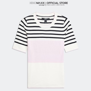 N&m áo sweater basic nữ vải dêt kim tay ngắn 1805014