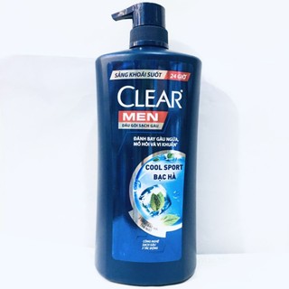Dầu gội sạch gàu clear men cool sport bạc hà 900g