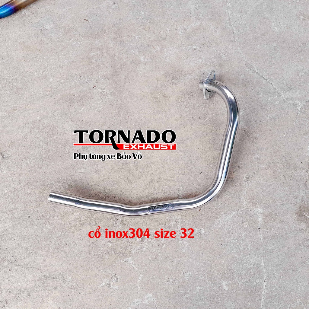 Cổ pô Suzuki GD110 TORNADO làm bằng Titan và inox304