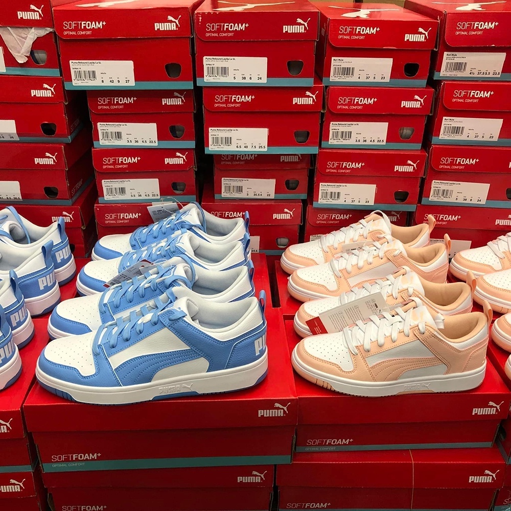 Giày Thể Thao Puma Chính Hãng 🔴SIMPLE SNEAKER🔴 Puma Rebound LO SL Màu Trắng Xanh