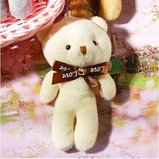 Móc khóa gấu bông 12cm cài làm quà tặng cài balo