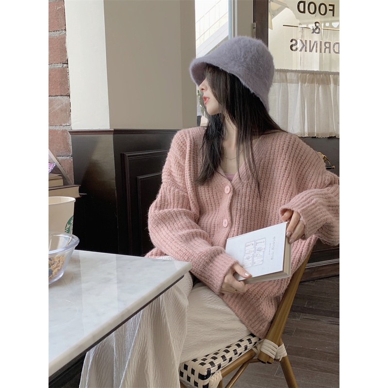 Áo khoác cardigan ấm áp, chất len mềm mịn, thời trang thu đông dành cho nữ