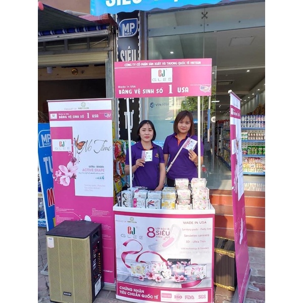 Băng vệ sinh Glee Bạc Hà USA  siêu thoáng mát - thoải mái dễ chịu 24cm, 8 miếng ban ngày