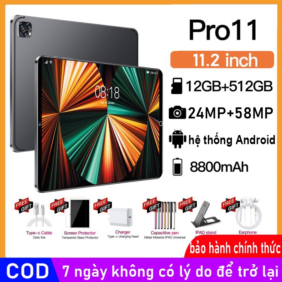 Máy tính bảng HP mới 12GB+512GB 11.2inch pro 11 tab máy tính bảng học văn phòng giải trí giá rẻ tablets c