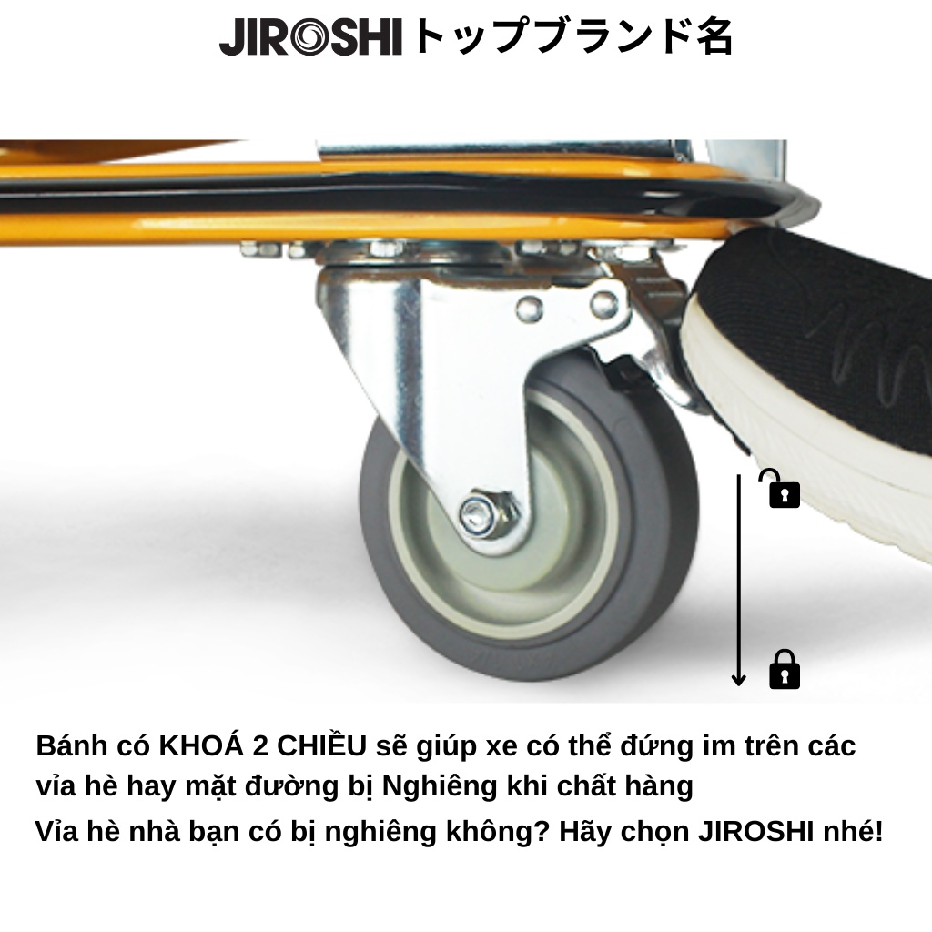 [Giao Hỏa Tốc ] Xe Đẩy Hàng tải 150kg JIROSHI Công Nghệ Nhật Bản