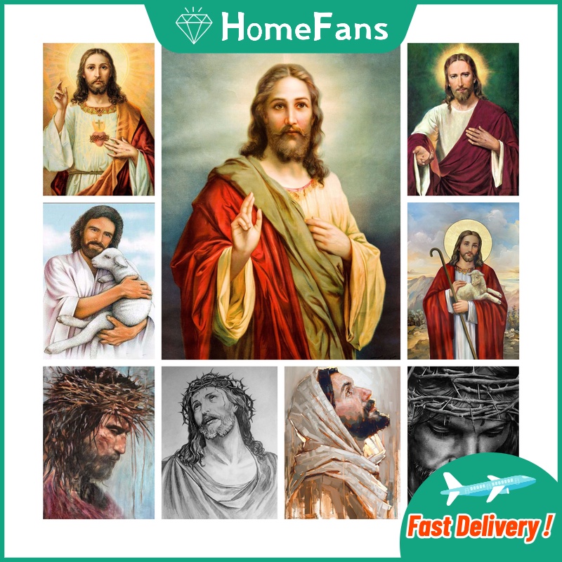 Bộ Tranh Đính Đá 5D DIY Hình Chúa Jesus Kích Thước 30x40cm / 40x50cm