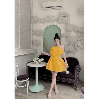 MS1376V ĐẦM XOÈ LÔNG NGỰC full size S/M/L/XL